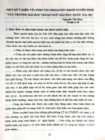 Một số ý kiến về công tác khám sức khỏe tuyển sinh của trường đại học ngoại ngữ - ĐHQGHN