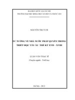 Tư tưởng về Nhà nước pháp quyền trong triết học Tây Âu thế kỷ XVII-XVIII