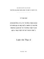 Ảnh hưởng của tư tưởng Nho giáo về mối quan hệ giữa trời và người trong lịch sử tư tưởng Việt Nam  Đại Việt sử ký toàn thư