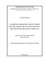 Vai trò giá trị đạo đức truyền thống dân tộc trong việc xây dựng đạo đức cho thanh niên huyện Ba Vì hiện nay