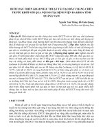 Bước đầu triển khai phẫu thuật tái tạo dây chằng chéo trước khớp gối qua nội soi tại Bệnh viện Đa khoa tỉnh Quảng Nam