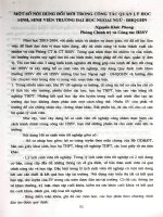 Một số nội dung đổi mới trong công tác quản lý học sinh, sinh viên trường đại học ngoại ngữ - ĐHQGHN