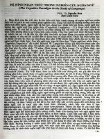 Hệ hình nhận thức trong nghiên cứu ngôn ngữ