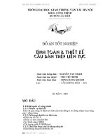 Tính toán và thiết kế cầu dàn thép liên tục, vượt qua sông cấp 1 đồng bằng, khổ cầu 11m, H30,XB80