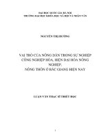 Vai trò của nông dân trong sự nghiệp công nghiệp hóa, hiện đại hóa nông nghiệp, nông thôn ở Bắc Giang hiện nay