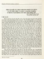 Kho tài liệu tự chọn  Phương pháp xây dựng và tổ chức phục vụ-Mộỉ vài kinh nghiệm ờ Trung tâm thông tin.PDF
