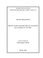 Một số vấn đề đạo đức học của Augustino qua sự khảo cứu  Tự thú