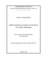 Những nội dung cơ bản và ứng dụng của lôgic tình thái