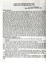 Lập luận trong ngôn ngữ Nghiên cứu trên ngữ liệu tiếng Pháp