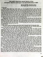 Tìm hiểu phương pháp thảo luận sử dụng trong giờ dạy các kỹ năng giao tiếp