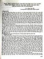 Dạy - học ngoại ngữ chuyên ngành tại các cơ sở đào tạo trực thuộc đại học Quốc gia Hà nội Những rào cản và giải pháp