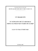 tư tưởng dân chủ của Rousseau trong các tác phẩm Bàn về khế ước xã hội