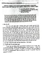 Những điểm cần lưu ý khi dịch một văn bản khoa học-kỹ thuật từ tiếng Anh sang tiếng Việt