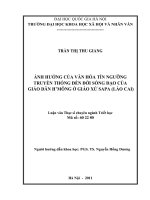 Ảnh hưởng của văn hóa tín ngưỡng truyền thống đến đời sống đạo của giáo dân H'Mông ở giáo xứ Sapa (Lào Cai