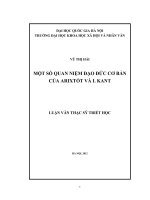 Một số quan niệm đạo đức cơ bản của Arixtốt và I Kant