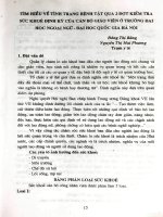 tìm hiểu về tình trạng bệnh tật qua 2 đợt kiểm tra sức khỏe định kỳ của cán bộ giáo viên ở trường đại học ngoại ngữ đại học quốc gia Hà Nội