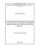 Tư tưởng Hồ Chí Minh về đoàn kết tôn giáo và sự vận dụng tư tưởng đó vào thực hiện chính sách đoàn kết tôn giáo ở Việt Nam hiện nay