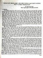 Năng lực dụng học với việc nâng cao chất lượng dạy và học ngoại ngữ