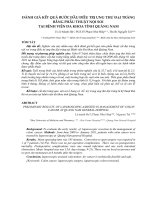 Đánh giá kết quả bước đầu điều trị ung thư đại tràng bằng phẫu thuật nội soi tại bệnh viện đa khoa tỉnh quảng nam