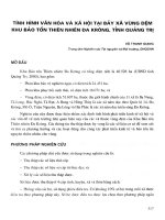 Tình hình văn hóa và xã hội tại bảy xã vùng đệm khu bảo tồn thiên nhiên Đa Krông, tniohr Quảng Trị