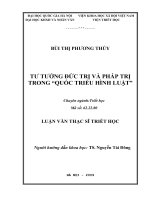 Tư tưởng đức trị và pháp trị trong Quốc triều hình luật