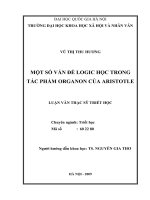 Một số vấn đề logic học trong tác phẩm Organon của Aristotle