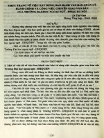 Thực trạng về việc xây dựng, ban hành văn bản quản lý hành chính và công việc chuyển giao văn bản của trường đại học ngoại ngữ - ĐHQG Hà Nội