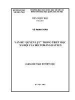 Vấn đề  quyền lực  trong triết học xã hội của Béctơrăng Rátxen