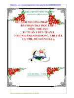 ĐỔI MỚI PHƯƠNG PHÁP DẠY HỌC BÀI SOẠN DẠY HỌC LỚP 1  MÔN  THỂ DỤC  TỪ TUẦN 1 ĐẾN TUẦN 8  CÓ HÌNH ẢNH SINH ĐỘNG, CHI TIẾT,  CỤ THỂ, DỄ GIẢNG DẠY.