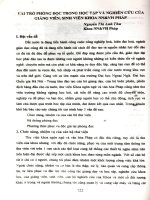 Vai trò phòng đọc trong học tập và nghiên cứu của giảng viên, sinh viên khoa NN&VH Pháp