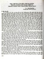 Đặc trưng văn hóa Trung Quốc trong ngôn ngữ giao tiếp và trong ngôn ngữ chào hỏi tiếng Hán