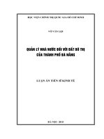 Quản lý nhà nước đối với đất đô thị của thành phố Đà Nẵng