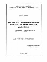 Tác động của CNH, HĐH đối với sự thay đổi các giá trị truyền thống của người Việt Nam