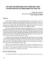 Các góc độ nhìn nhận phát triển bền vững và mối quan hệ với cộng đồng các dân tộc