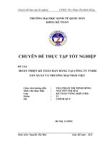 Hoàn thiện  kế toán bán hàng tại công ty TNHH sản xuất và thương mại Thái Việt