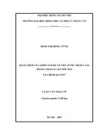 Quan niệm của John Locke về nhà nước trong tác phẩm Khảo luận thứ hai về chính quyền