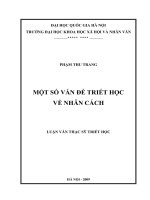 Một số vấn đề triết học về nhân cách