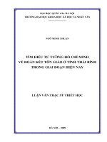 Tìm hiểu tư tưởng Hồ Chí Minh về đoàn kết tôn giáo ở tỉnh Thái Bình trong giai đoạn hiện nay