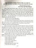 Một số kinh nghiệm trong việc lưu trữ và sắp xếp văn bản tại khoa ngoại ngữ chuyên ngành