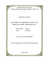 Quan niệm của Arixtot về Nhà nước trong tác phẩm Chính trị luận