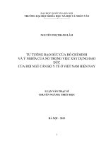 Tư tưởng đạo đức của Hồ Chí Minh và ý nghĩa của nó trong việc xây dựng đạo đức của đội ngũ cán bộ y tế ở Việt Nam hiện nay