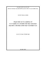 Phạm trù lễ của Khổng Tử và ý nghĩa của nó đối với việc giáo dục đạo đức cho học sinh Việt Nam hiện nay