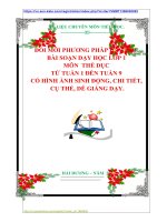 ĐỔI MỚI PHƯƠNG PHÁP DẠY HỌC BÀI SOẠN DẠY HỌC LỚP 1  MÔN  THỂ DỤC  TỪ TUẦN 1 ĐẾN TUẦN 9  CÓ HÌNH ẢNH SINH ĐỘNG, CHI TIẾT,  CỤ THỂ, DỄ GIẢNG DẠY.