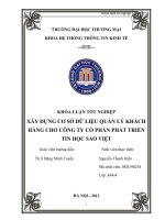 Xây dựng cơ sở dữ liệu quản lý khách hàng cho công ty Cổ phần Phát triển tin học Sao Việt