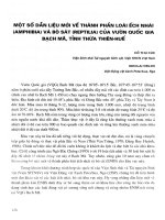 Một số dẫn liệu mới về hình thành loài ếch nhái ( Amphibia) và bò sát ( Reptilia) của vườn quốc gia Bạch Mã, tỉnh Thừa Thiên Huế