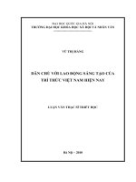 Dân chủ với lao động sáng tạo của trí thức Việt Nam hiện nay