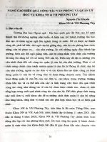 Nâng cao hiệu quả công tác văn phòng và quản lý học vụ khoa NN&VH phương tây