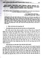 Khả năng chuyển ngữ trong dịch thuật và dịch văn học-trường hợp các bản dịch văn học nước ngoài trong nhà trường