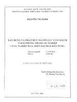 Xây dựng và phát huy nguồn lực con người ở Hải phòng trong sự nghiệp công nghiệp hoá, hiện đại hoá đất nước