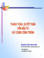 chuyên đề Thanh toán, quyết toán vốn đầu tư xây dựng công trình